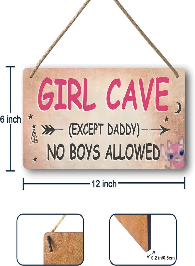 Yoecod Room Decor For Girls Cute Stuff For Teen Girl Bedroom Decor Pink Room Decorations For Girls 10-12 Kids Bedroom Furniture Girl Cave No Boys Allowed Signs Room Wall Decor 12x6 In - Image 2